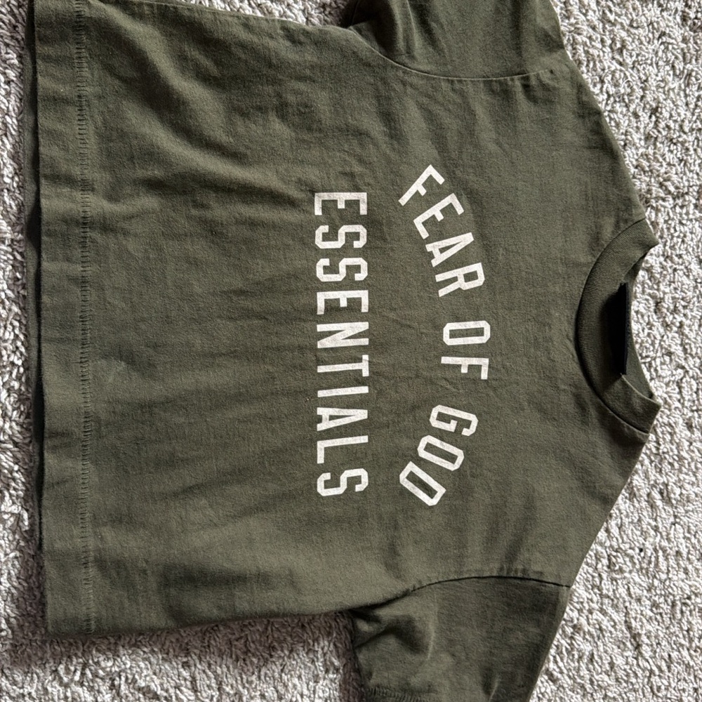 Fear of God Essentials Kids Dark Green Tee